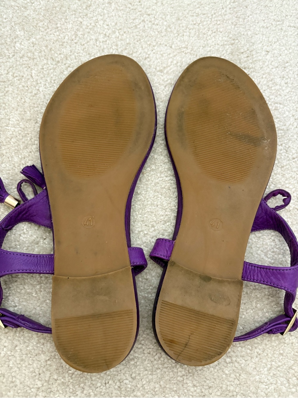 Inuovo Purple Leather Sandals - Picture 6 of 9